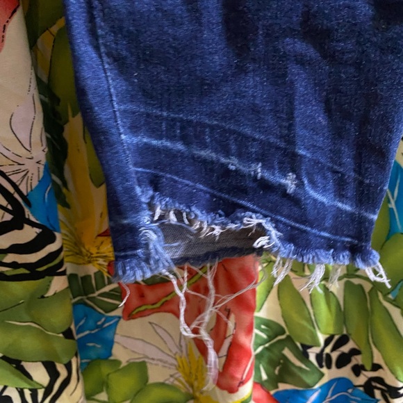 Rockstar Navy Distressed Skinny Jeans High Waist - Picture 2 of 4